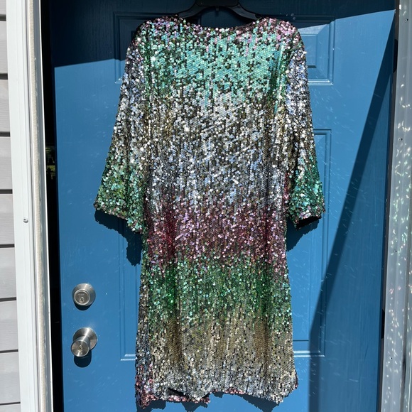“A Coat of Many Colors”, Sequined party jacket Sz XXL - Picture 2 of 12